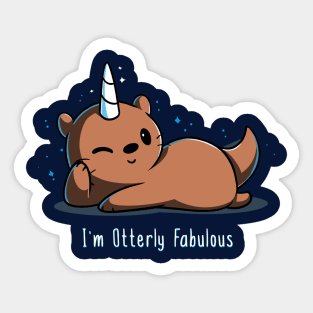 I'm Otterly Fabulous Funny Cute Otter Quote Artwork Sticker